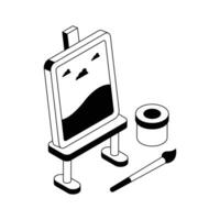 Here is an amazing isometric icon of canvas painting. vector
