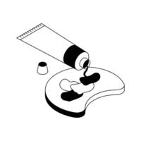 Check out our premium isometric icon depicting paint mixer plate. vector