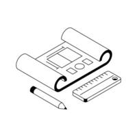 Premium isometric outline icon prototype, easy to edit. vector