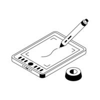 Get this modern isometric icon of digital tablet. vector
