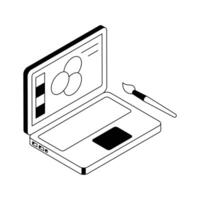 Easy to edit isometric icon showing digital art. vector