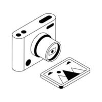 Ready to use isometric icon of photography art. vector