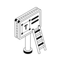A captivating isometric style icon of billboard. vector