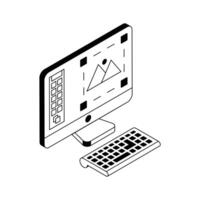 Easy to edit icon of visual designing in isometric style. vector