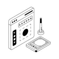 Web designing icon designed in isometric style. vector