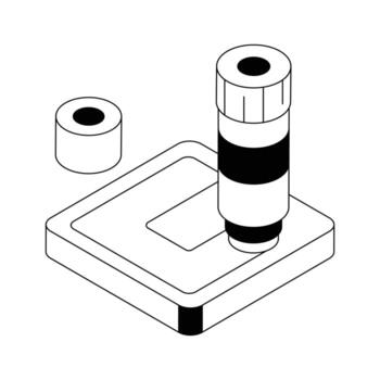 Ready to use isometric outline icon denoting glue stick. vector