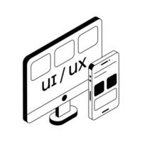 Responsive design icon crafted in isometric style. vector