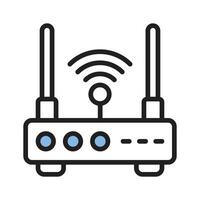 A well designed outline style icon of wifi router vector
