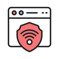 Website security icon designed in outline style vector