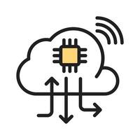 A well crafted line style icon of smart cloud vector