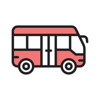 A modern line style icon showing electric bus vector