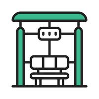 Easy to edit line style icon deciding bus terminal vector