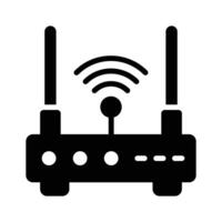 A well designed glyph style icon of wifi router vector