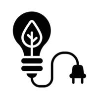 Easy to edit icon of eco energy designed in glyph style vector