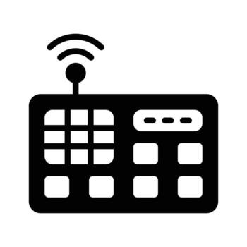 inalámbrico intercomunicador icono creativamente diseñado en glifo estilo vector