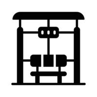 Easy to edit glyph style icon deciding bus terminal vector
