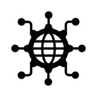 Easy to edit glyph style icon showing smart network vector