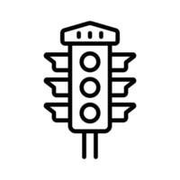 A handy icon of traffic signal designed in outline style. vector