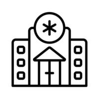 Get a sight of this captivating line icon showing hospital building. vector