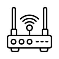 A well designed outline style icon of wifi router. vector