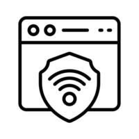 Website security icon designed in outline style. vector