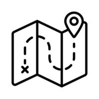 Grab this visually engaging line icon of location map. vector