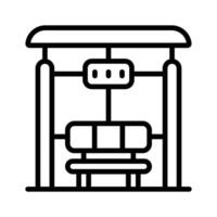 Easy to edit line style icon deciding bus terminal. vector