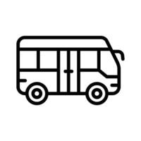 A modern line style icon showing electric bus. vector