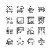 Modern Set of Smart Technology Outline Style Icons, vector