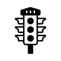 A handy icon of traffic signal designed in glyph style. vector