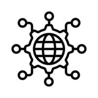 Easy to edit outline style icon showing smart network. vector
