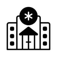 Get a sight of this captivating glyph icon showing hospital building. vector