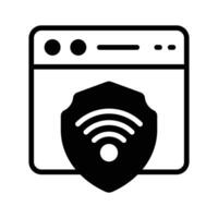 Website security icon designed in glyph style. vector