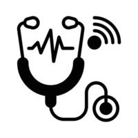 Check out our premium glyph style icon of online healthcare checkup. vector