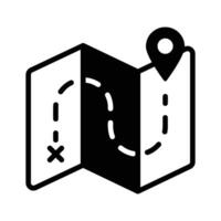 Grab this visually engaging glyph icon of location map. vector