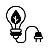 Easy to edit icon of eco energy designed in glyph style. vector