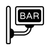 Creatively designed glyph icon showing bar sign. vector