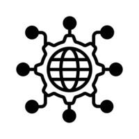 Easy to edit glyph style icon showing smart network. vector