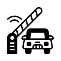 Latest icon of car checkpoint designed in glyph style. vector