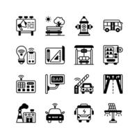 Modern Set of Smart Technology Glyph Style Icons. vector