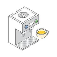 Easy to use isometric outline icon of coffee machine vector