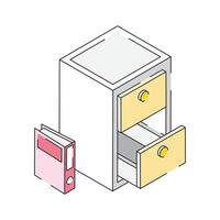 Office file cabinet isometric icon is ready for premium use vector
