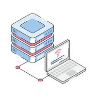Get a glimpse of this premium isometric icon showing internet hosting vector