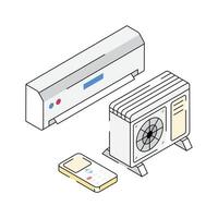 Get your hands on this isometric icon of ac cooling system vector