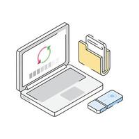 Get this amazingly designed laptop backup isometric icon vector