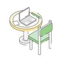 Ready to use isometric icon of remote work setup vector