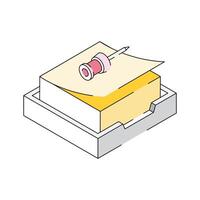 A handy isometric outline icon of paper holder vector