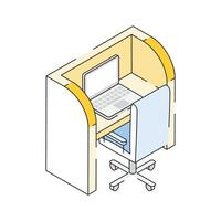 Latest icon of worker desk designed in isometric style vector