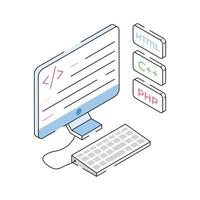 Grab this amazing isometric icon showing programming software vector