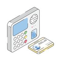 A well crafted isometric icon depicting biometric machine vector
